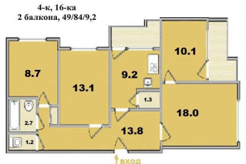 Сдам 4-х кімнатну квартиру, Журавлевка, Код: 757467/3