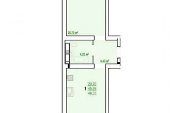 Продам 1-кімнатну квартиру в новобудові, Холодная Гора, Холодная Гора метро, Код: 799669/1