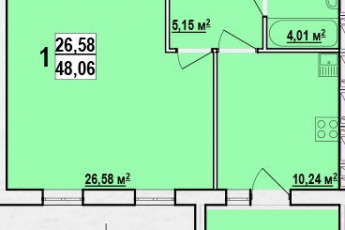 Продам 1-кімнатну квартиру в новобудові, ХТЗ, Код: 800614/15
