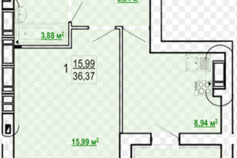 Продам 1-кімнатну квартиру в новобудові, Журавлевка, ЖК Гидропарк, Код: 800614/35