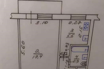 Продам 1-кімнатну квартиру, Новые дома, Коммунальный рынок, Код: 803707/1