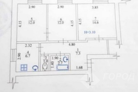 Продам 3-х кімнатну квартиру, Гагарина проспект, Код: 723114/25