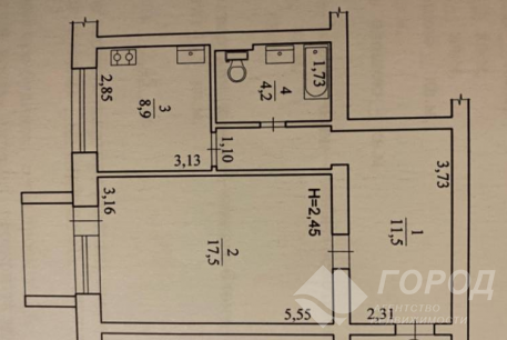 Продам 1-кімнатну квартиру, ХТЗ, Код: 726232/4