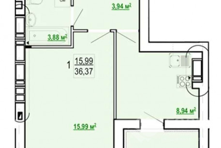 Продам 1-кімнатну квартиру в новобудові, Журавлевка, Код: 739043/4