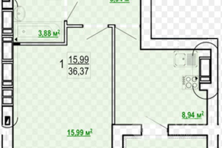 Продам 1-кімнатну квартиру в новобудові, Журавлевка, ЖК Гидропарк, Код: 800614/35