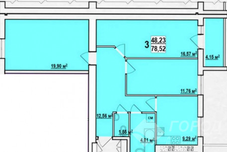 Продам 3-х кімнатну квартиру, ХТЗ, Код: 802042/1