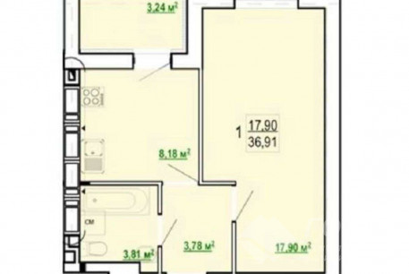 Продам 1-кімнатну квартиру в новобудові, Журавлевка, Код: 802099/1