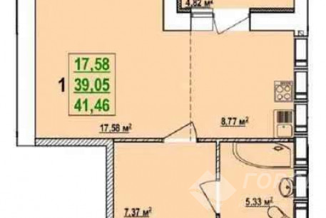 Продам 1-кімнатну квартиру в новобудові, Гагарина проспект, Проспект Гагарина метро, Код: 807424/1