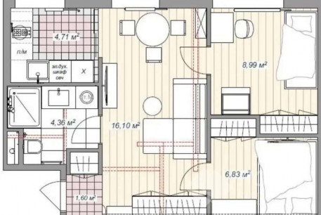 Продам 2-х кімнатну квартиру, Залютино, Код: 812203/1