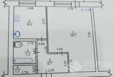 Продам 1-кімнатну квартиру, Пятихатки, Код: 814709/1